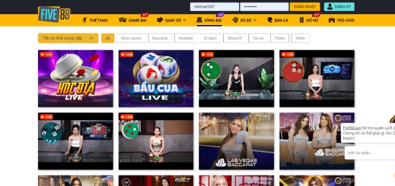 casino online five88 giao dien Giao diện đẳng cấp, tinh tế