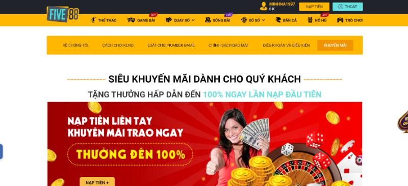 gioi thieu five88 uu dai Giới thiệu Five88 - Ưu đãi cực đỉnh