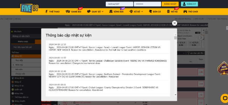 the thao five88 ty le keo Cập nhật tỷ lệ kèo nhanh chóng