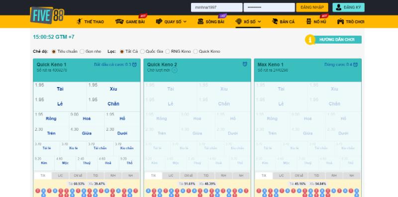 xo so five88 da dang Đa dạng loại hình xổ số Five88 nổi bật